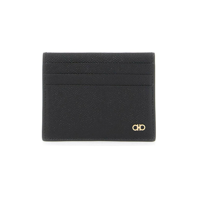 Gancini Hammered Leather Card Holder.