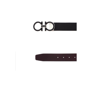 FERRAGAMO-Reversible Leather Gancini Belt -JOHN JULIA.