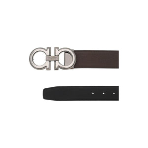 Reversible Leather Gancini Buckle Belt.