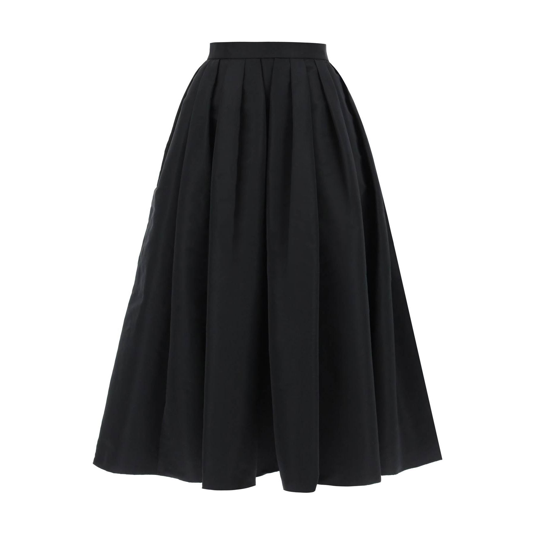 Pleated Polyfaille Midi Skirt