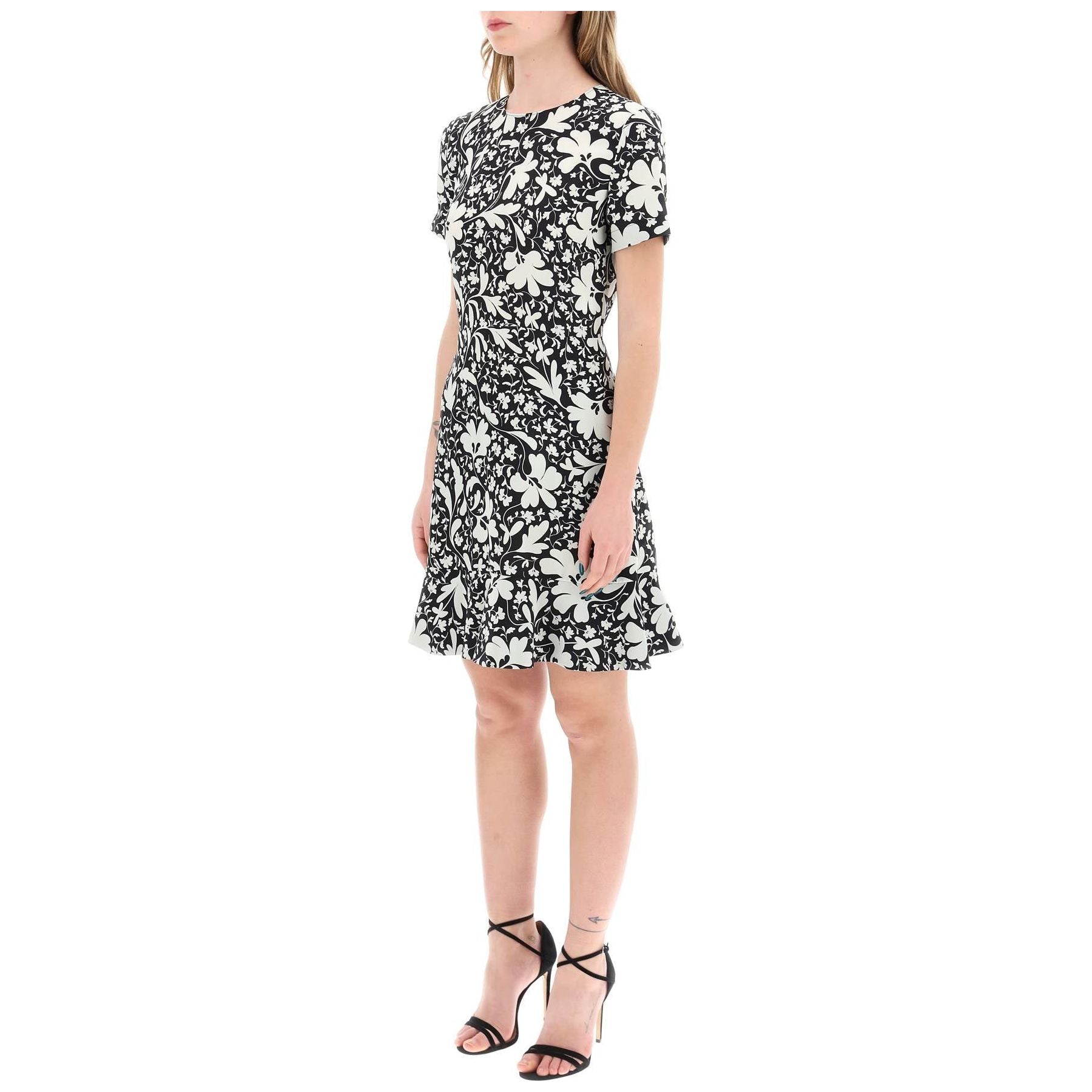 Floral Organic Silk Crepe Mini Dress