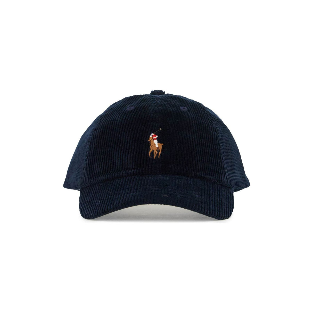 Velvet Ribbed Baseball Cap With Nine