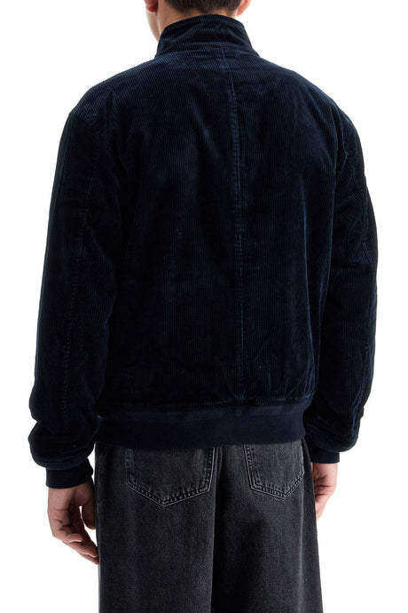 Velvet Ribbed Bomber Jacket