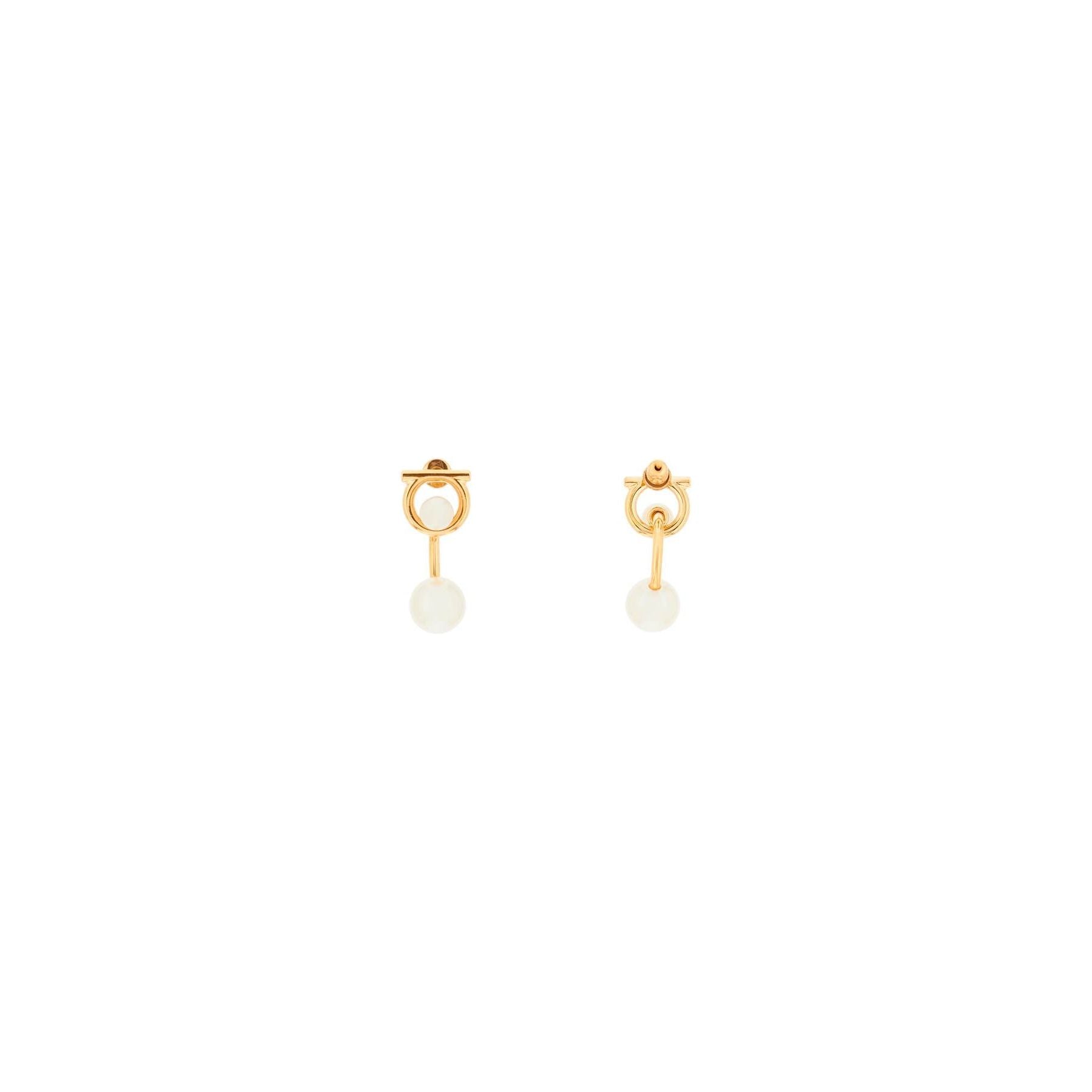 Gancini Earrings With Pearls