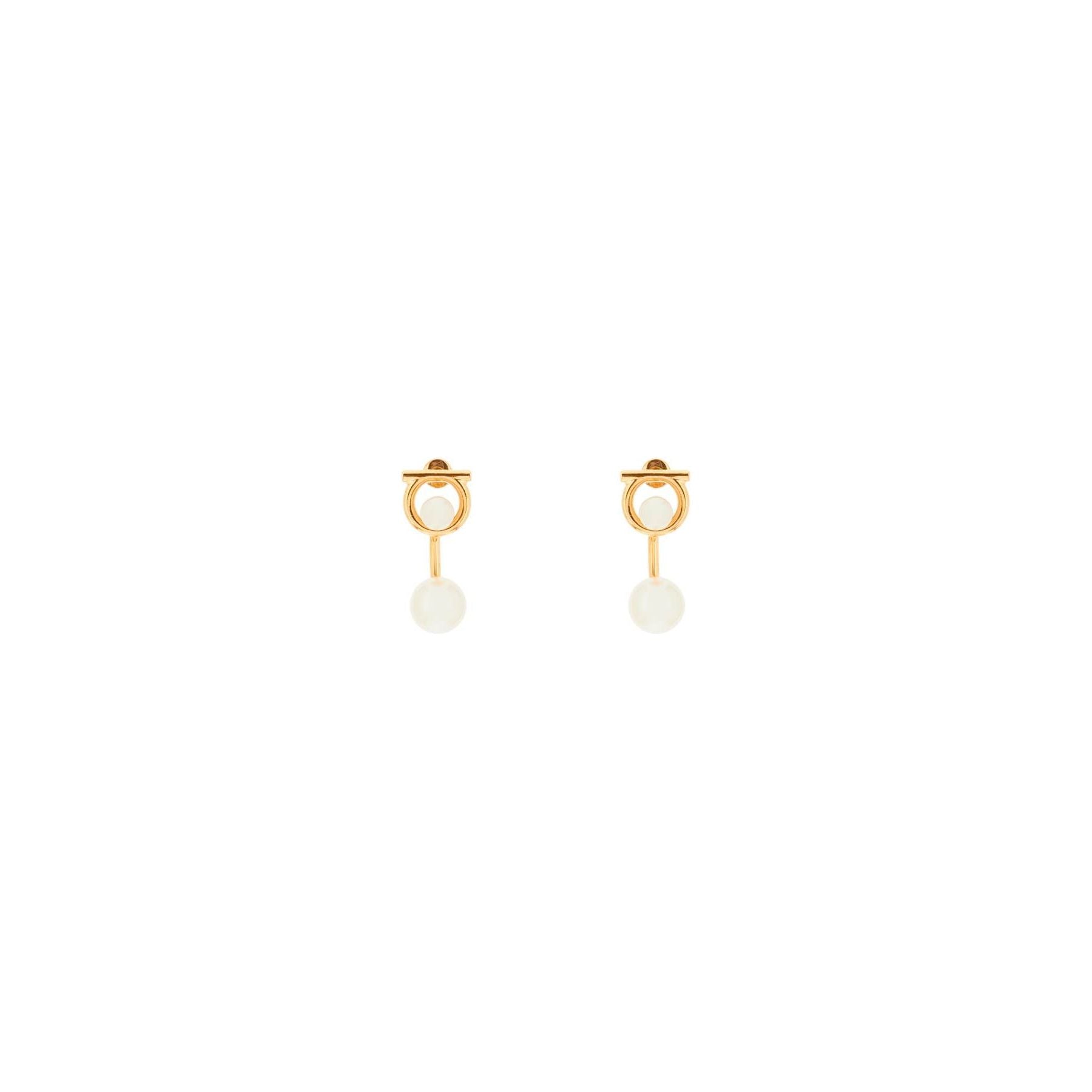 Gancini Earrings With Pearls