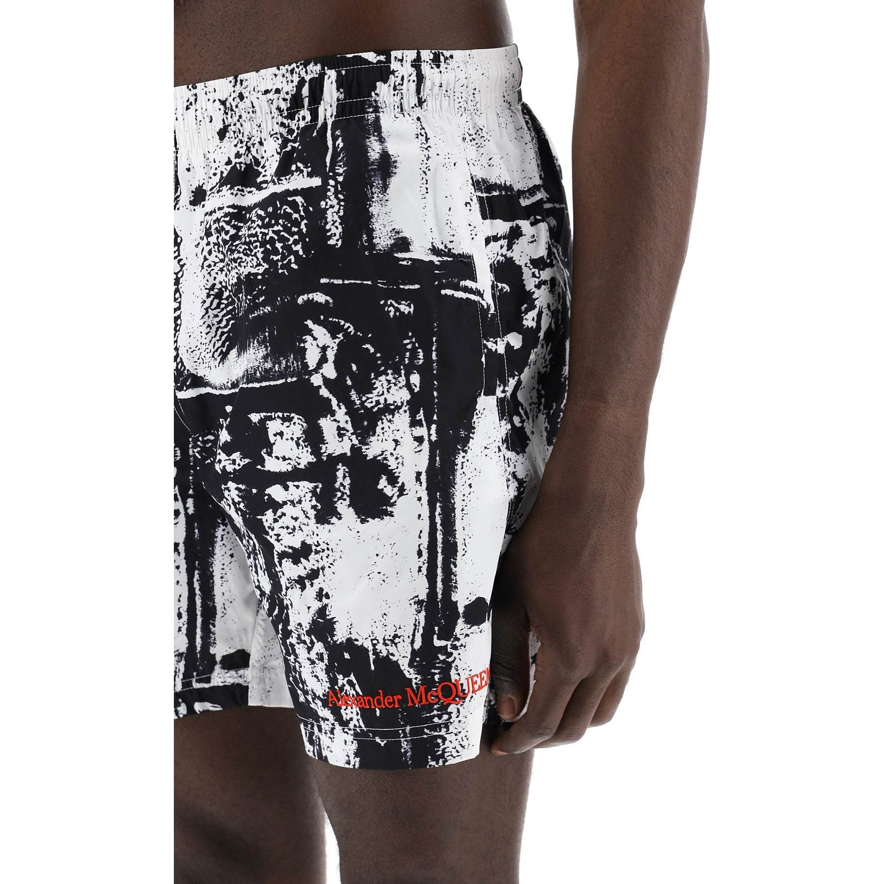 Fold Print Nylon Beach Shorts