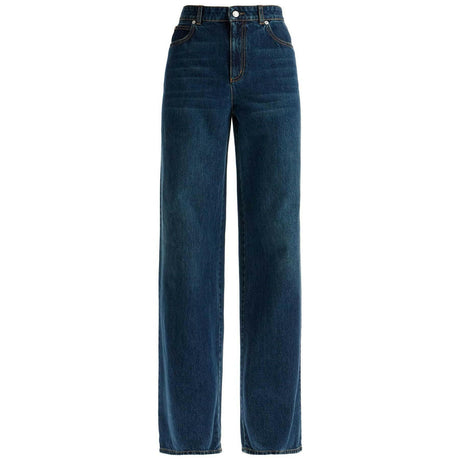 ALEXANDER MCQUEEN-Waisted Wide Leg Jeans-JOHN JULIA