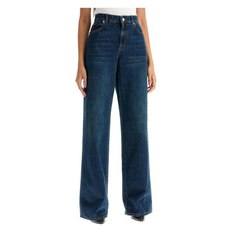 ALEXANDER MCQUEEN-Waisted Wide Leg Jeans-JOHN JULIA