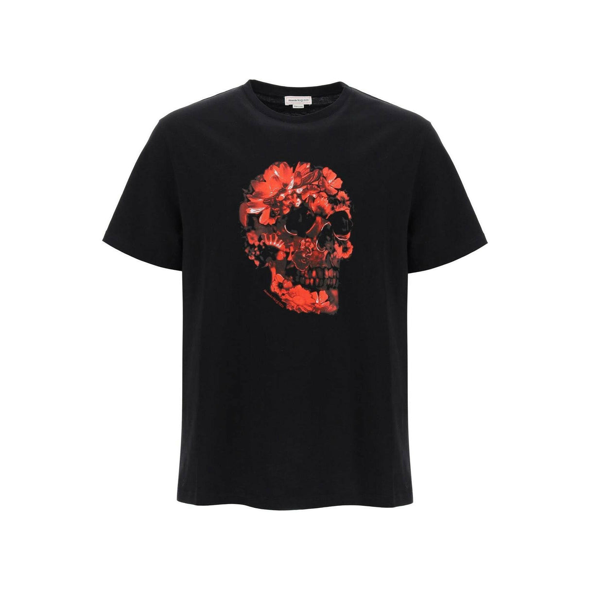 Wax Flower Skull Printed Organic Cotton T-Shirt.