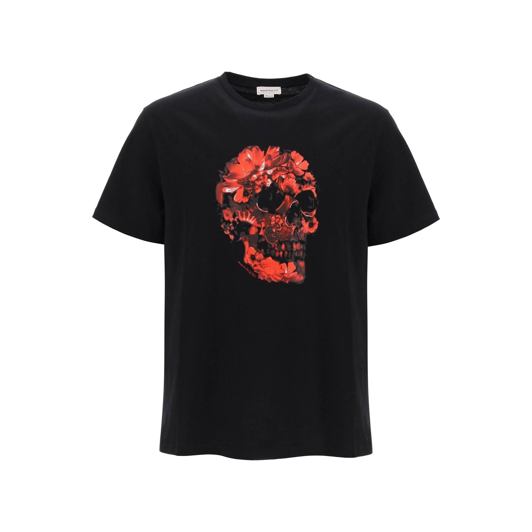 Wax Flower Skull Printed Organic Cotton T-Shirt