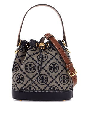 Monogram Embossed Leather Bucket Bag-Tory Burch-JOHN JULIA