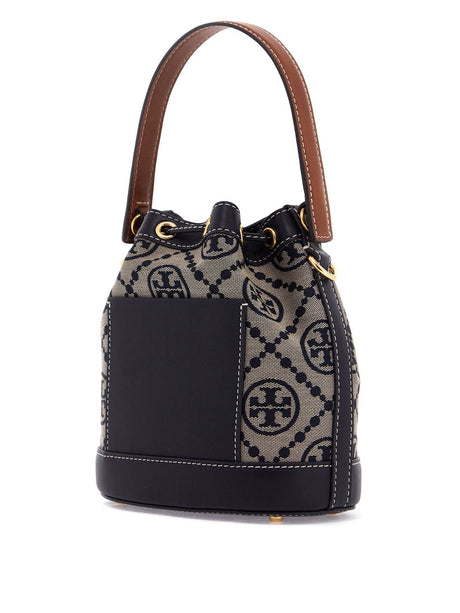 Monogram Embossed Leather Bucket Bag-Tory Burch-JOHN JULIA