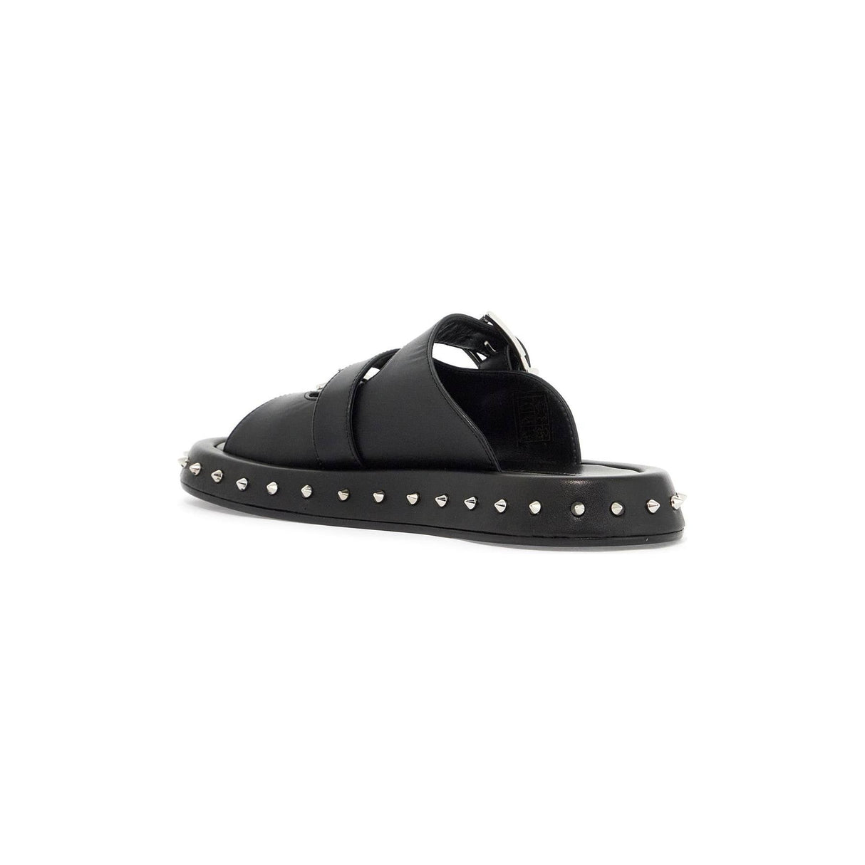 ALEXANDER MCQUEEN-Leather Punk Slides For Ed -JOHN JULIA.