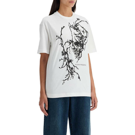 ALEXANDER MCQUEEN-Blossom Skull Oversized T-shirt-JOHN JULIA