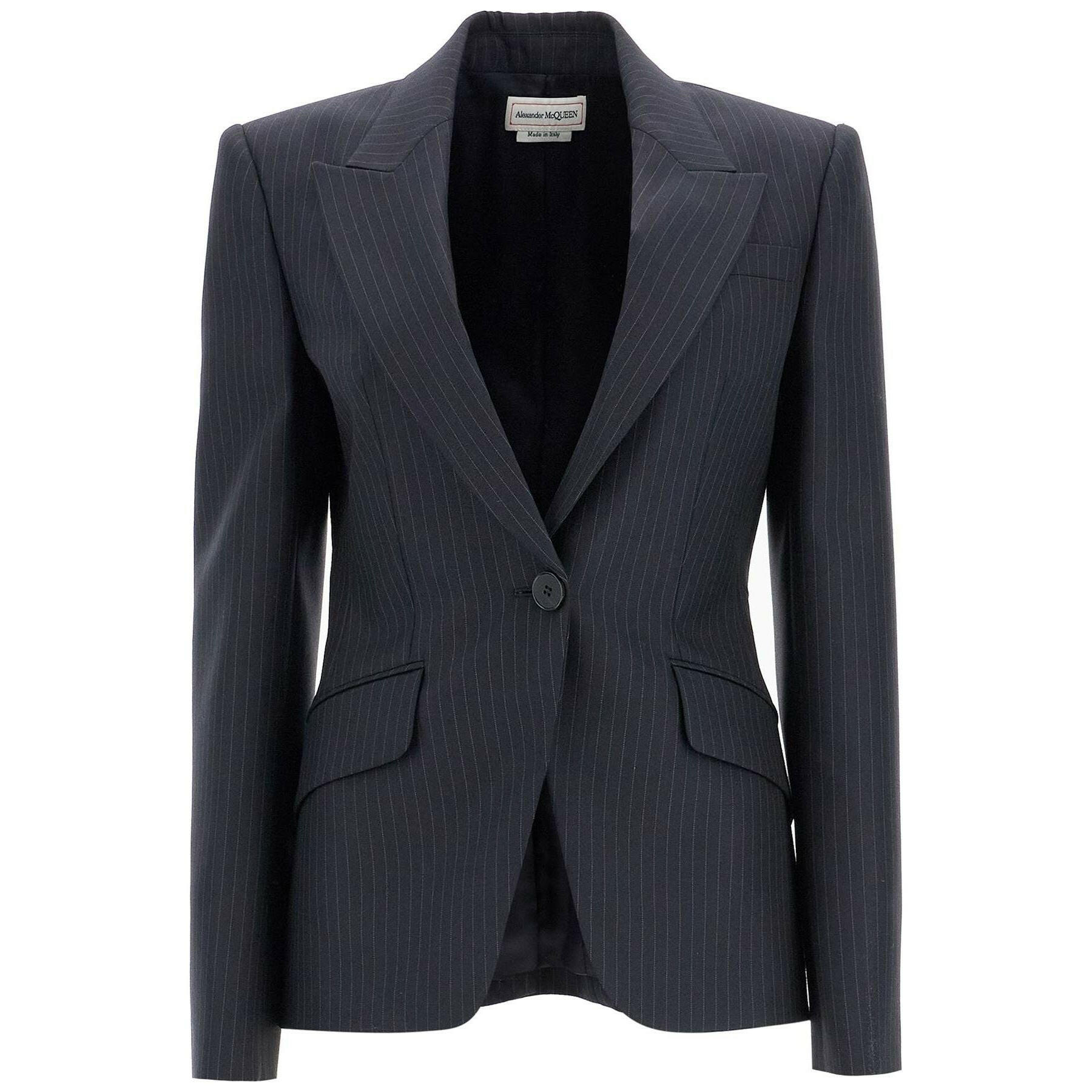 Pinstripe Single-Breasted Jacket.