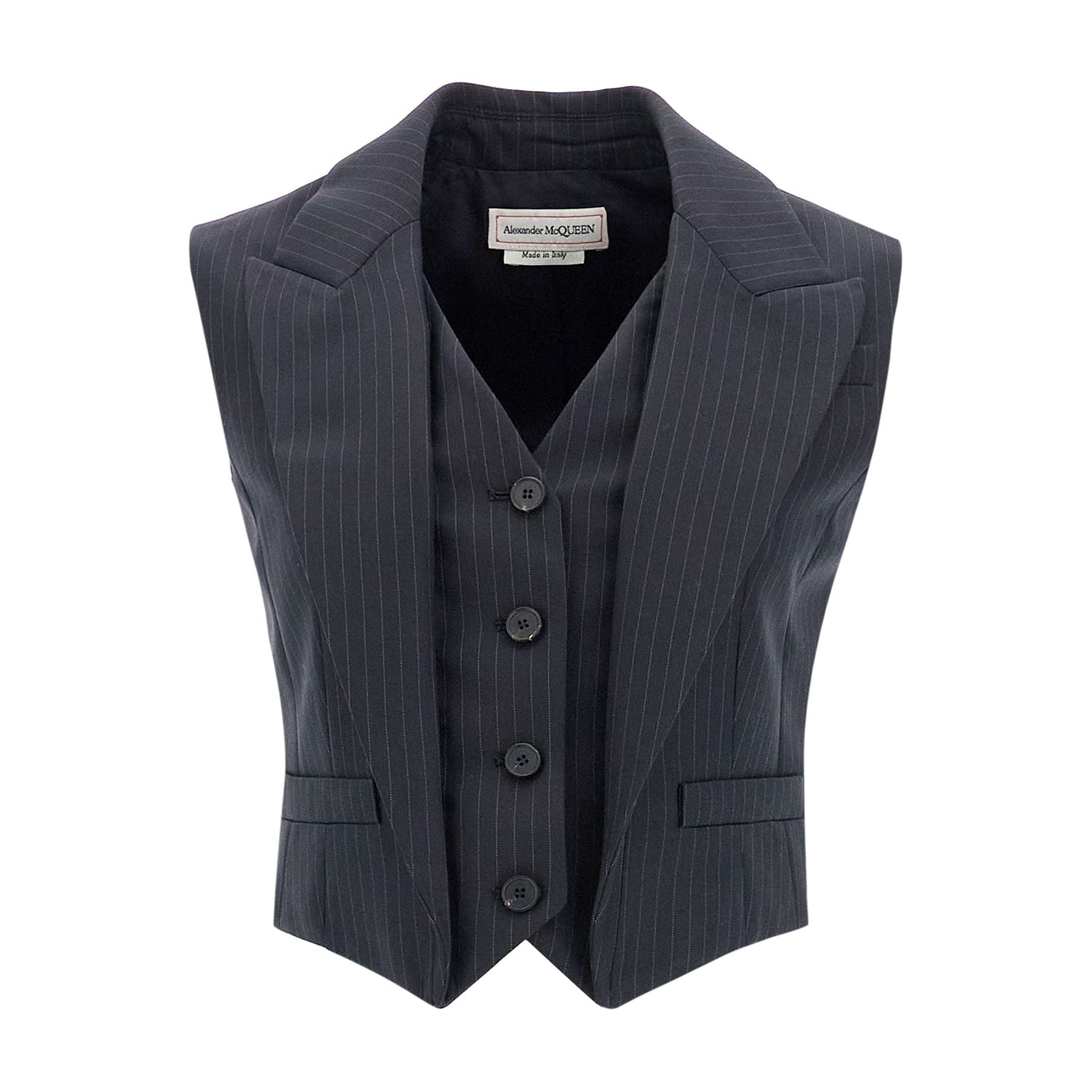 Pinstriped Vest With