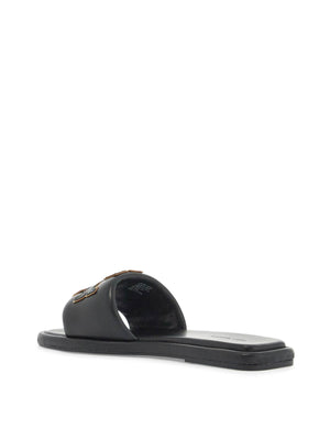 Double T Leather Slides-Tory Burch-JOHN JULIA