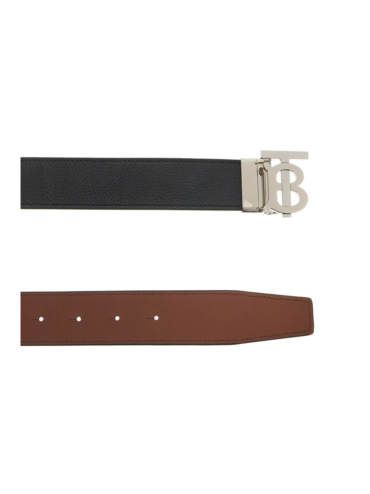 Reversible Monogram Leather Belt-Burberry-JOHN JULIA