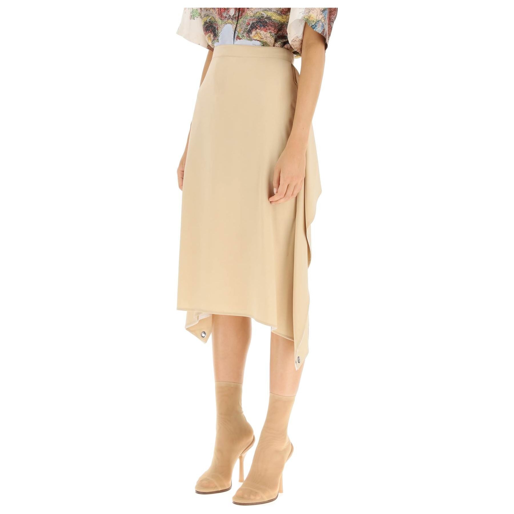 'Thea' Silk Midi Skirt