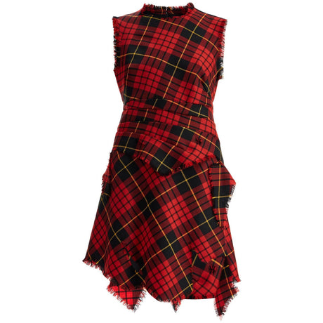 Distressed Wool Tartan Mini Dress