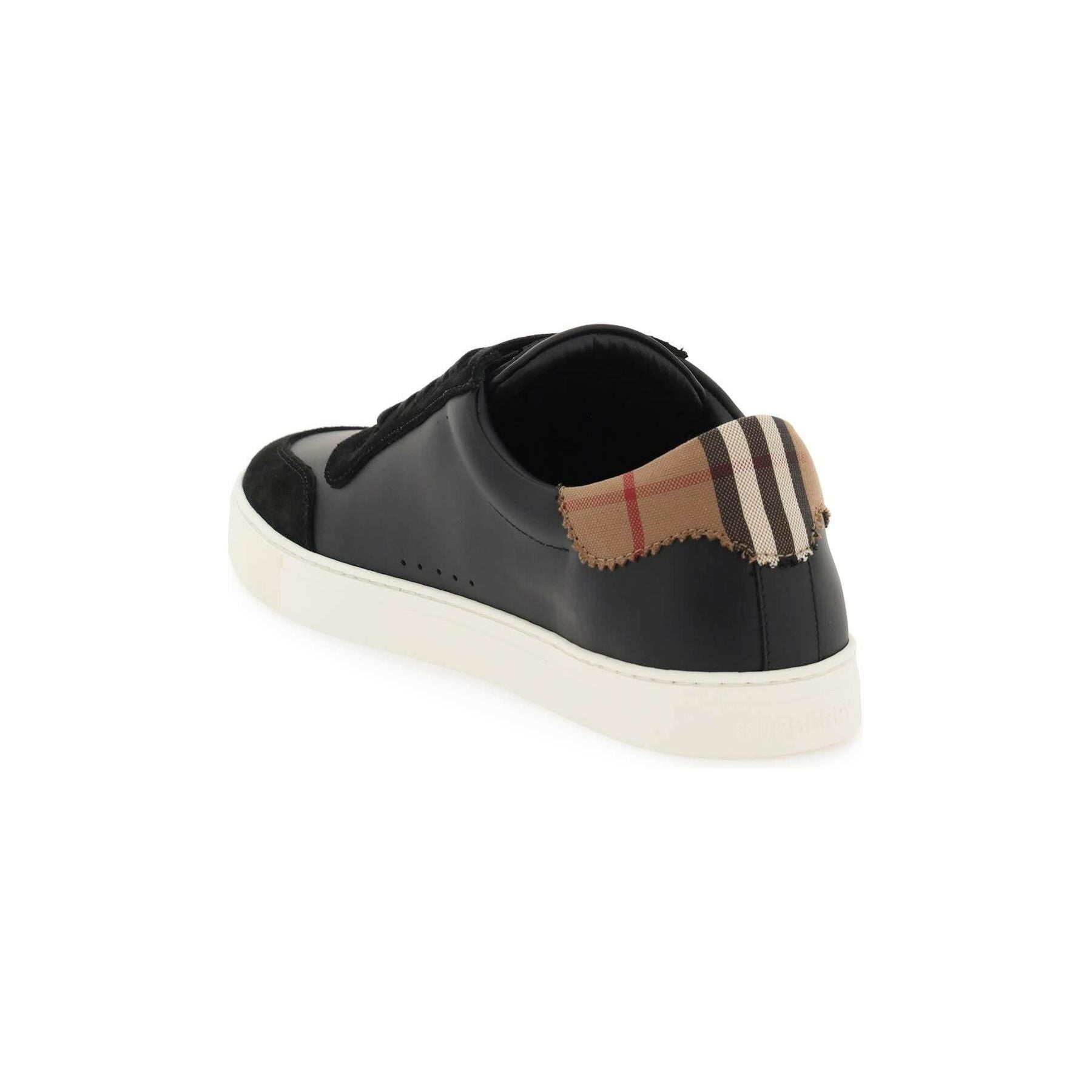 BURBERRY Leather, Suede and Vintage Check Cotton Sneakers JOHN JULIA.
