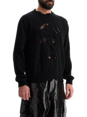 Distressed Skull Print Sweater-Alexander McQueen-JOHN JULIA