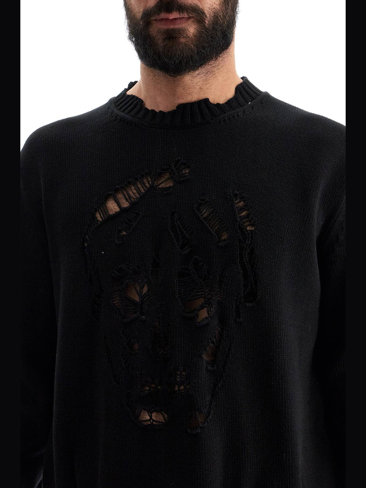 Distressed Skull Print Sweater-Alexander McQueen-JOHN JULIA