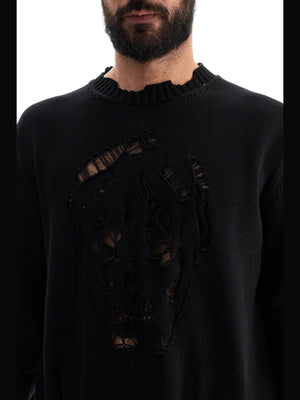 Distressed Skull Print Sweater-Alexander McQueen-JOHN JULIA