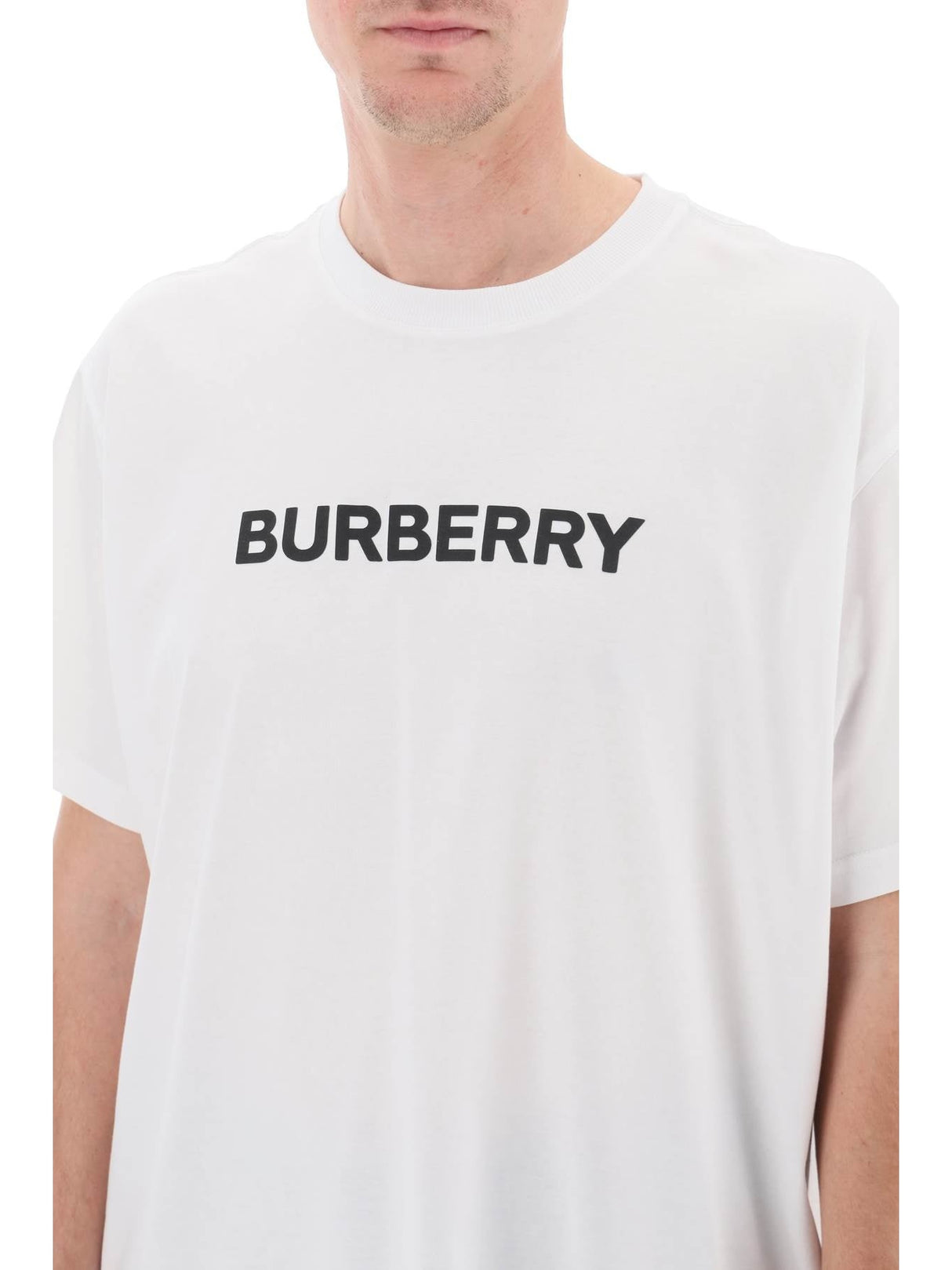 Harriston Logo Print T-Shirt-Burberry-JOHN JULIA