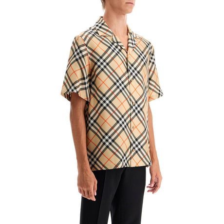 BURBERRY-Ered Silk Short Sleeved Shirt -JOHN JULIA.