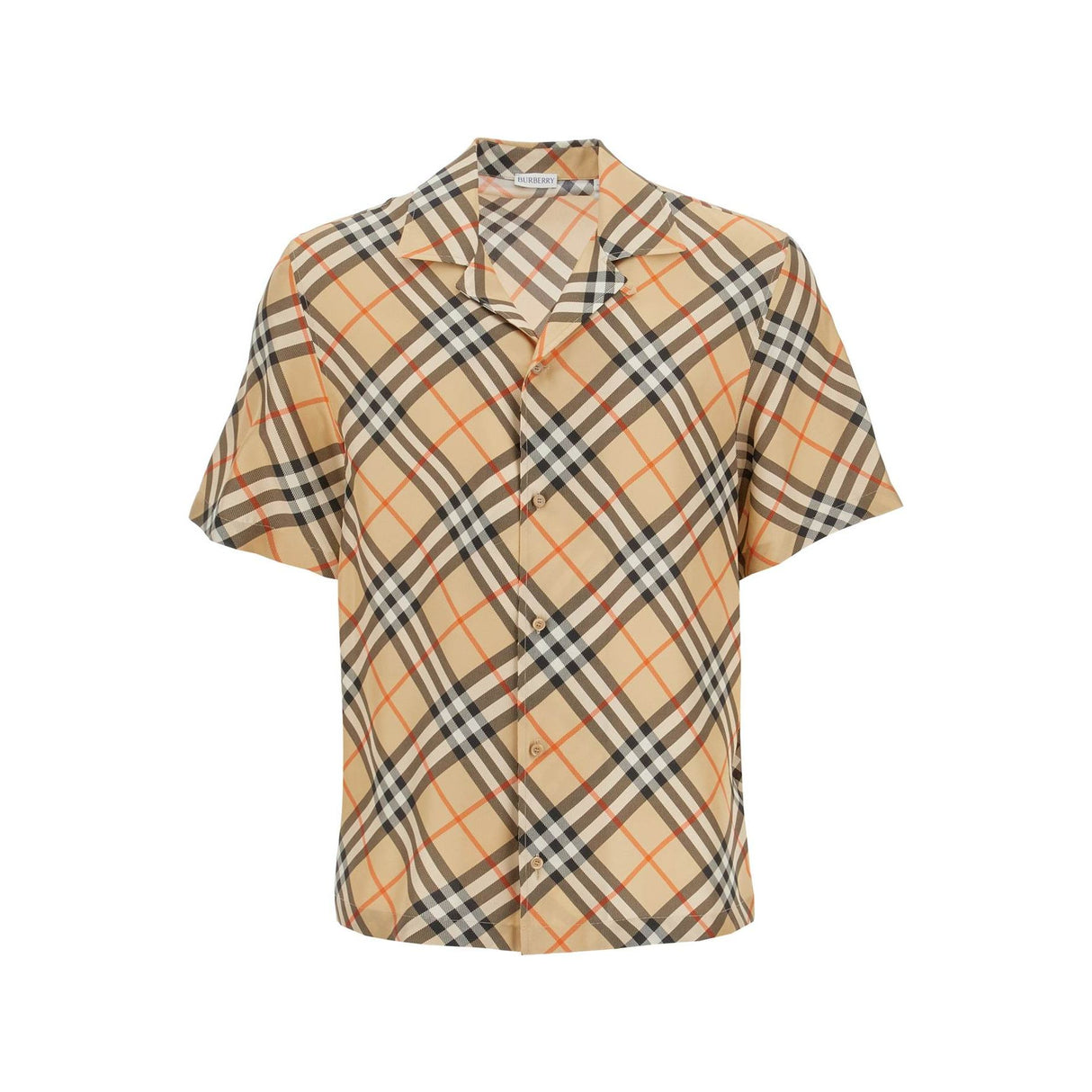 BURBERRY-Ered Silk Short Sleeved Shirt -JOHN JULIA.