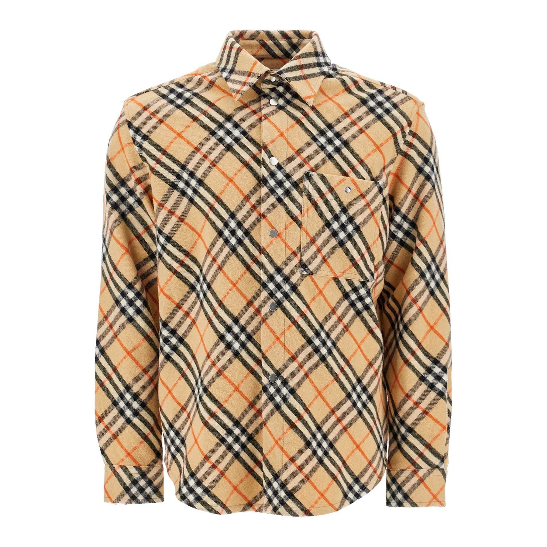 BURBERRY-Ered Wool Overshirt -JOHN JULIA.