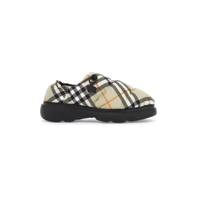 BURBERRY-Check Nylon Blend Pillow Mules -JOHN JULIA.