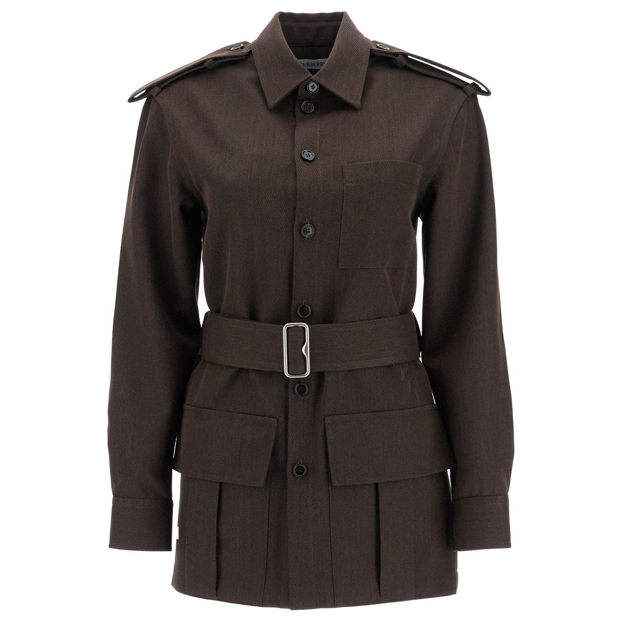 BURBERRY-Belted Wool Trench Jacket -JOHN JULIA.