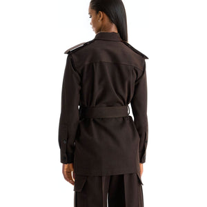 BURBERRY-Belted Wool Trench Jacket -JOHN JULIA.