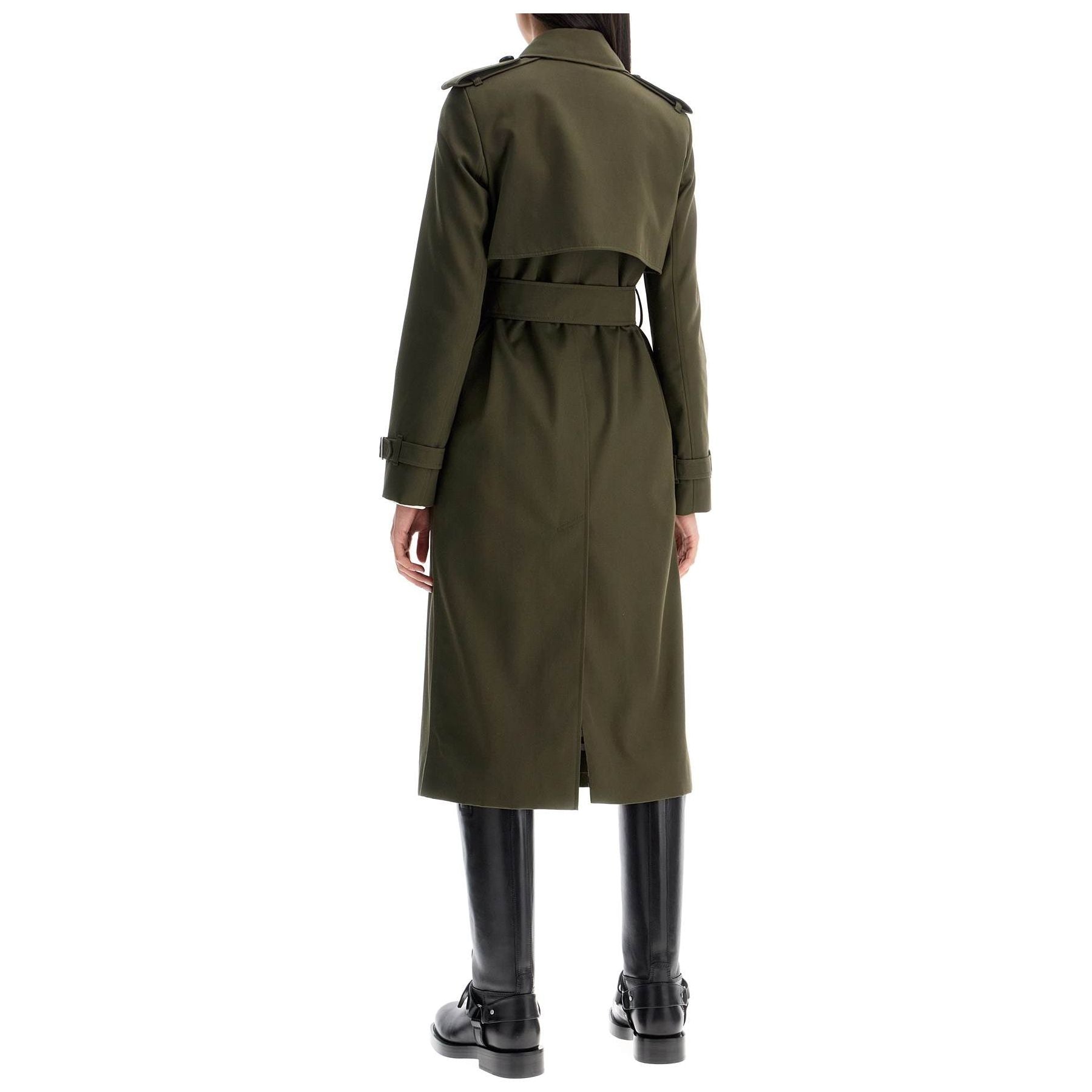 Long Cotton Blend Trench Coat