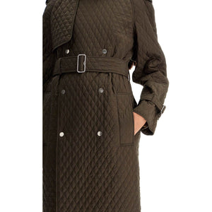 Long Quilted Nylon Trench Coat