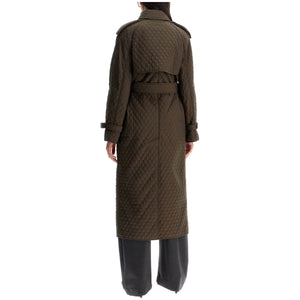 Long Quilted Nylon Trench Coat