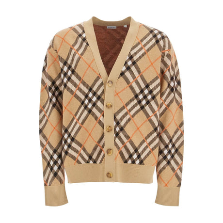 BURBERRY-Ered Wool And Mohair Cardigan Sweater-JOHN JULIA