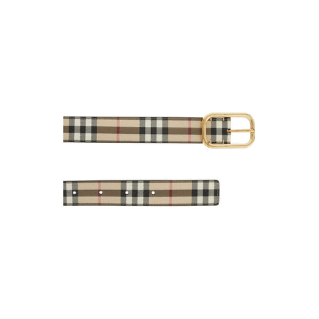 BURBERRY-Coated Check Canvas Belt-JOHN JULIA