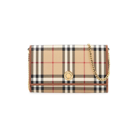 BURBERRY-Check Chain Strap Wallet -JOHN JULIA.