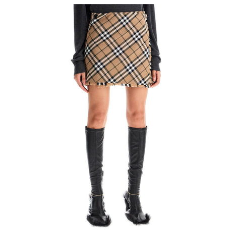 BURBERRY-Check Wool Blend Mini Kilt -JOHN JULIA.