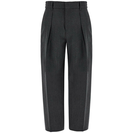 Herringbone Wool Tailored Trousers.