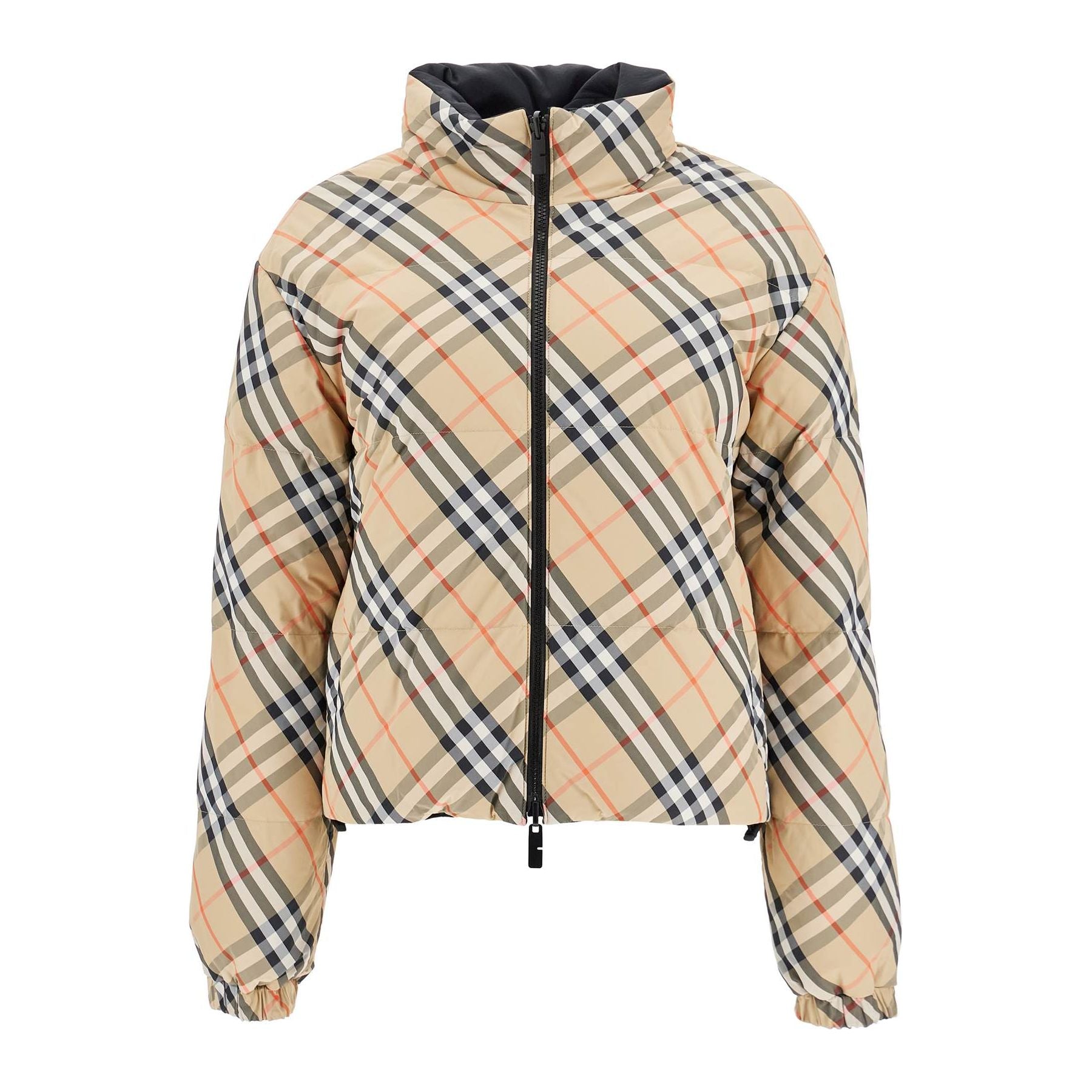 Reversible Check Nylon Puffer Jacket