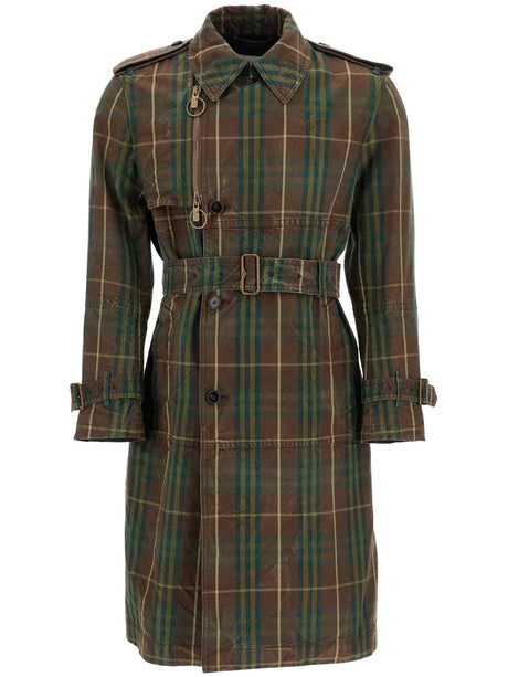 Double-Breasted Check Trench Coat-Burberry-JOHN JULIA