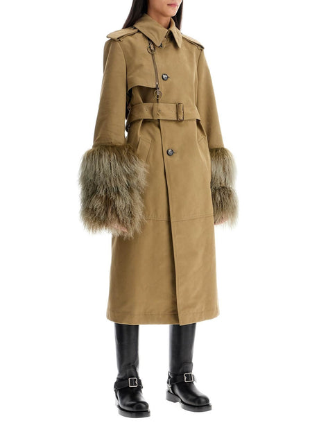 Shearling Cuff Trench Coat-Burberry-JOHN JULIA