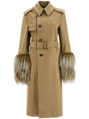 Shearling Cuff Trench Coat-Burberry-JOHN JULIA