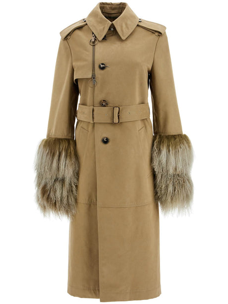 Shearling Cuff Trench Coat-Burberry-JOHN JULIA