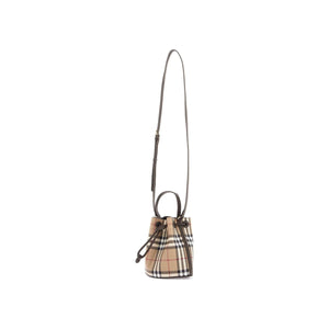 Mini Check Bucket Bag With Drawstring