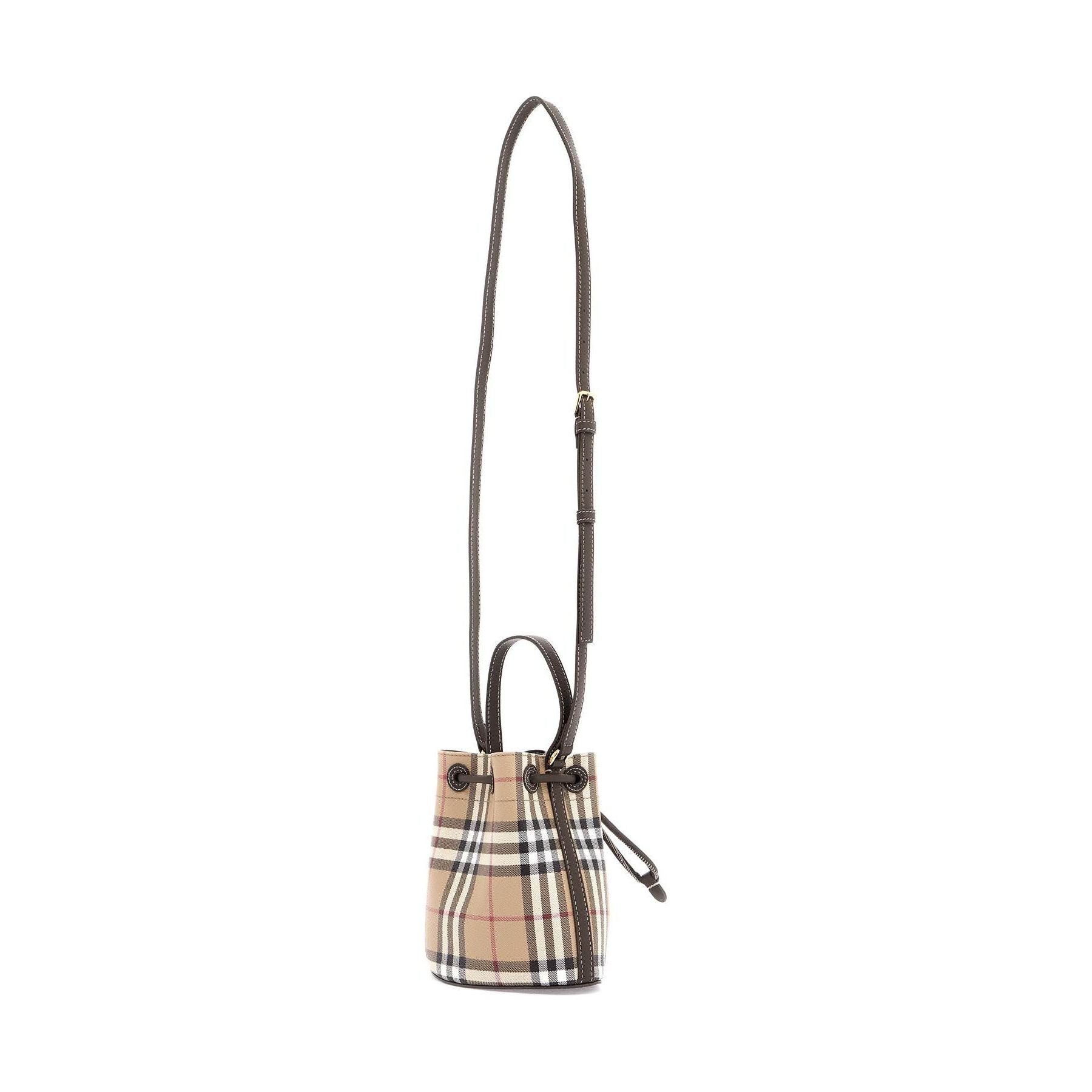 Mini Check Bucket Bag With Drawstring